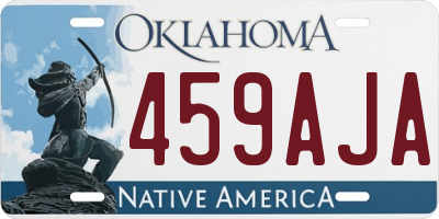 OK license plate 459AJA