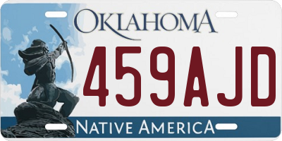 OK license plate 459AJD