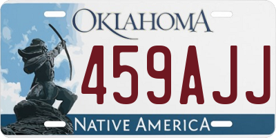 OK license plate 459AJJ