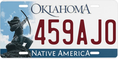 OK license plate 459AJO