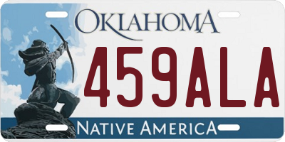 OK license plate 459ALA