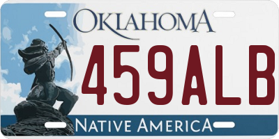 OK license plate 459ALB