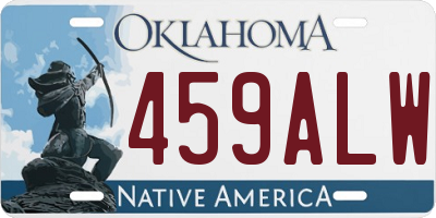 OK license plate 459ALW