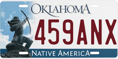 OK license plate 459ANX