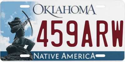 OK license plate 459ARW