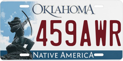 OK license plate 459AWR