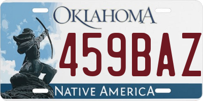 OK license plate 459BAZ