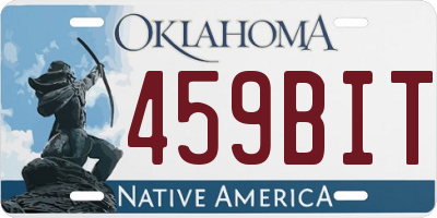 OK license plate 459BIT
