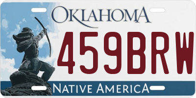 OK license plate 459BRW