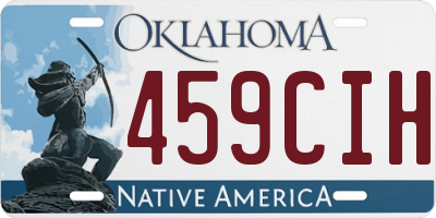 OK license plate 459CIH