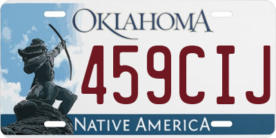 OK license plate 459CIJ
