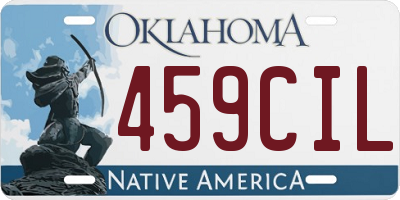 OK license plate 459CIL