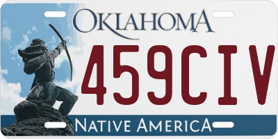 OK license plate 459CIV