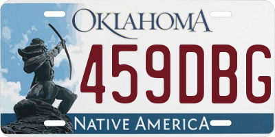 OK license plate 459DBG
