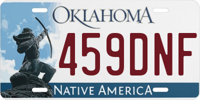 OK license plate 459DNF