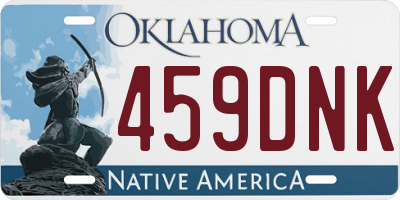OK license plate 459DNK