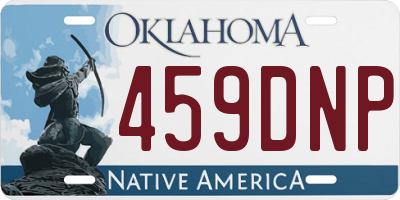 OK license plate 459DNP