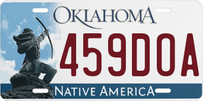 OK license plate 459DOA