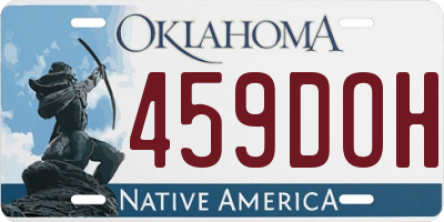 OK license plate 459DOH