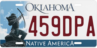 OK license plate 459DPA
