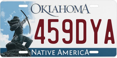 OK license plate 459DYA