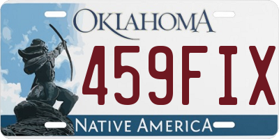 OK license plate 459FIX