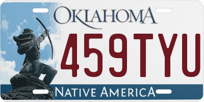 OK license plate 459TYU