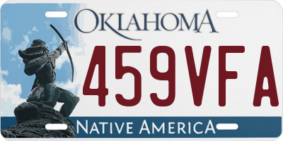OK license plate 459VFA