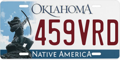 OK license plate 459VRD