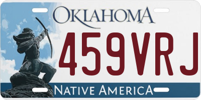 OK license plate 459VRJ