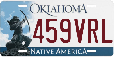 OK license plate 459VRL