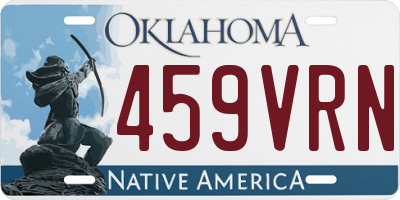 OK license plate 459VRN