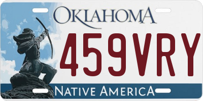OK license plate 459VRY