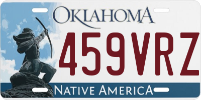 OK license plate 459VRZ