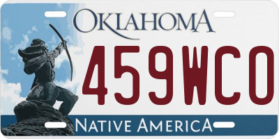 OK license plate 459WCO