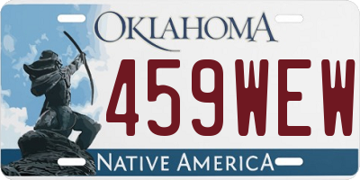 OK license plate 459WEW