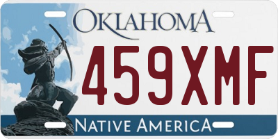 OK license plate 459XMF