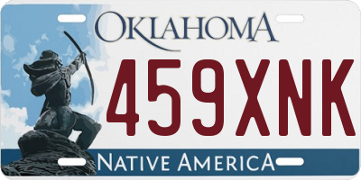 OK license plate 459XNK