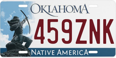 OK license plate 459ZNK