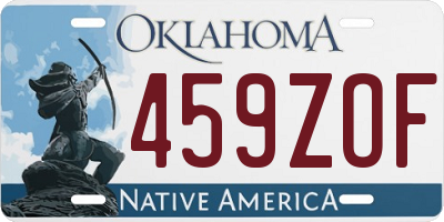 OK license plate 459ZOF