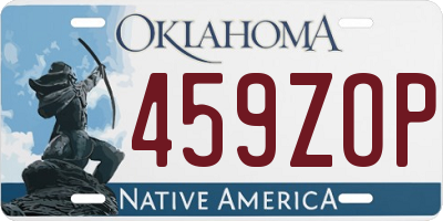 OK license plate 459ZOP