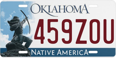 OK license plate 459ZOU