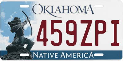 OK license plate 459ZPI