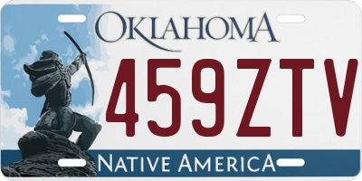 OK license plate 459ZTV