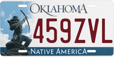 OK license plate 459ZVL