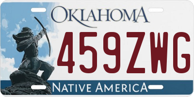 OK license plate 459ZWG