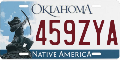 OK license plate 459ZYA