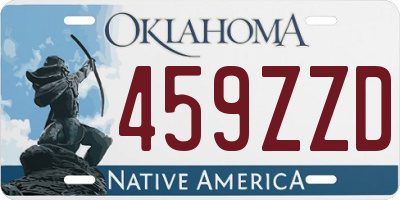 OK license plate 459ZZD