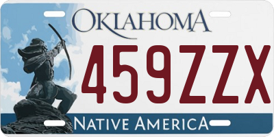 OK license plate 459ZZX