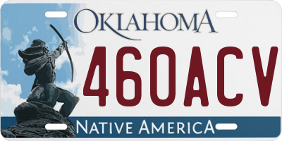 OK license plate 460ACV